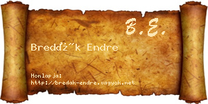 Bredák Endre névjegykártya